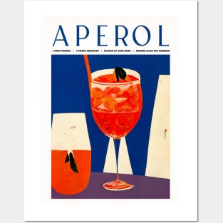 Retro Aperol Spritz Poster 1960s Homebar, Kitchen Bar Prints, Vintage Drinks, Recipe, Wall Art Posters and Art